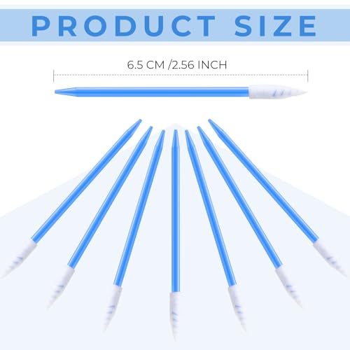 Chinco 200 Pcs Cleaning Swabs 2.56'' Sponge Tip Swabs Sticks Deep Blue - color: Deep Blue