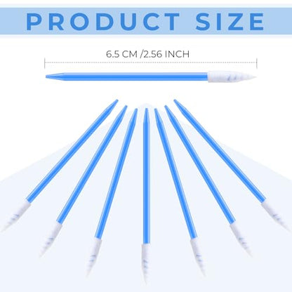 Chinco 200 Pcs Cleaning Swabs 2.56'' Sponge Tip Swabs Sticks Deep Blue - color: Deep Blue