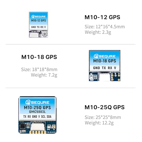 SEQURE M10-18 Mini FPV GPS Module with Upgraded 10th Generation Chip Ceramic Antenna Fast Satellite Positioning Ubx GPS for FPV Racing Drones More Position Modes - size: M1018