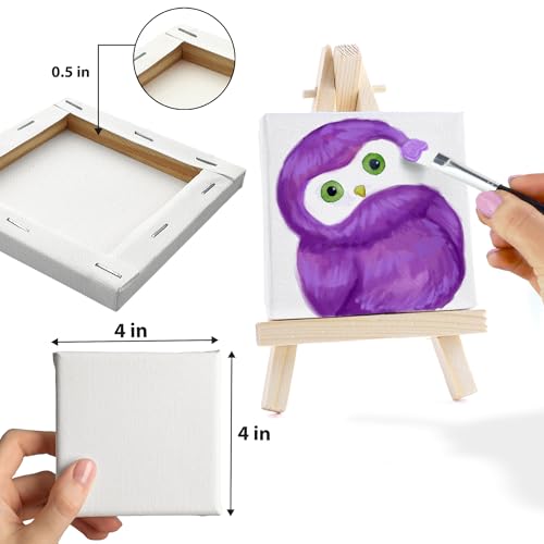 ArtSkills Stretched Canvas for Painting, 4x4 Mini Canvas, 12-Pack Framed - size: 12-Pack 4x4