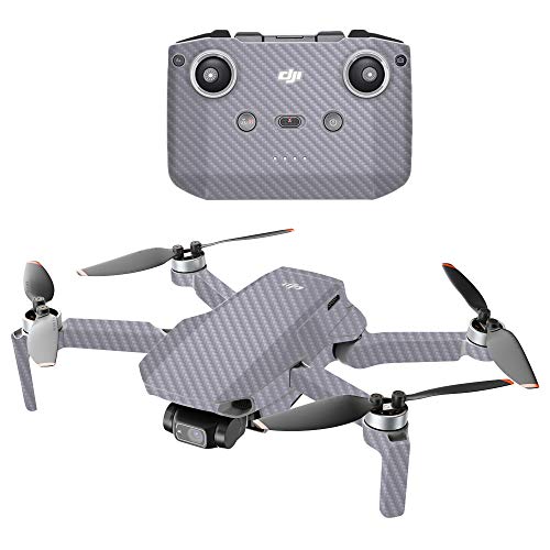 MIGHTY SKINS Carbon Fiber Compatible with DJI Mini 2 Portable Drone - Solid Gray | Protective, Durable Textured Carbon Fiber Finish | Easy to Apply and Change Styles | Made in The USA - color: Gray