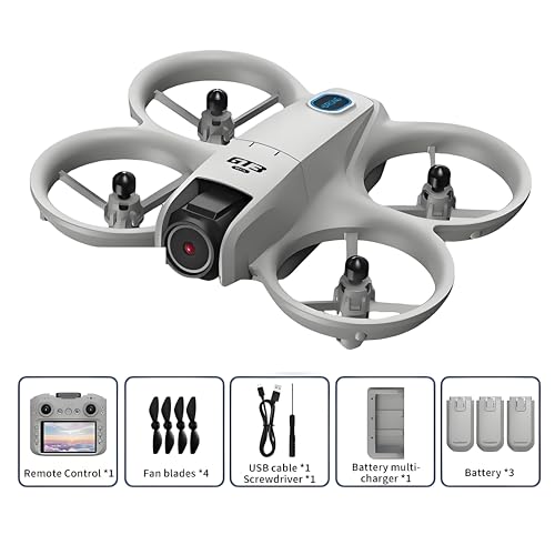 Drone with Camera for Adults & Beginners, 1080P HD FPV Drone with 4.3" Screen Remote Controller, Optical Flow Hovering, Intelligent Obstacle Avoidance, Auto Takeoff/Landing, 360° Flips, Quadcopter Kit with 3 Batteries & Charging Station