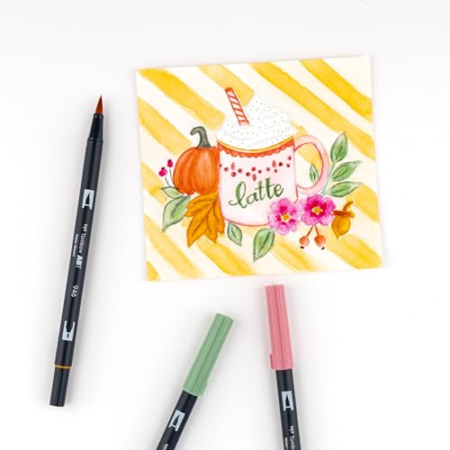 Tombow 56229 Dual Brush Pen Art Markers Pumpkin Spice 6-Pack