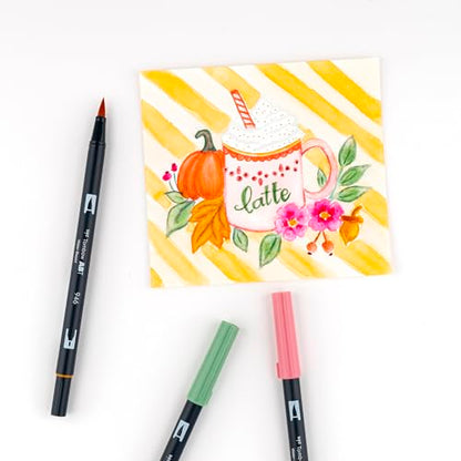 Tombow 56229 Dual Brush Pen Art Markers Pumpkin Spice 6-Pack