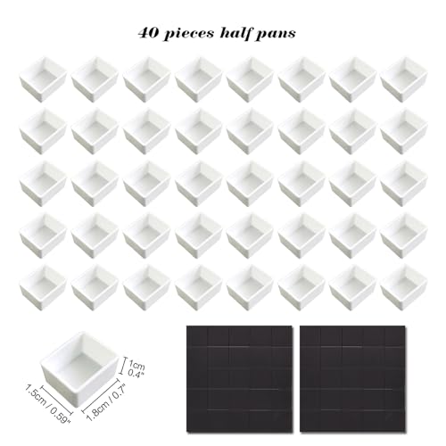 qianshan 40Pcs Empty Half Pans Watercolor Tin Palette with Magnetic Stripe - color: Starry Iris