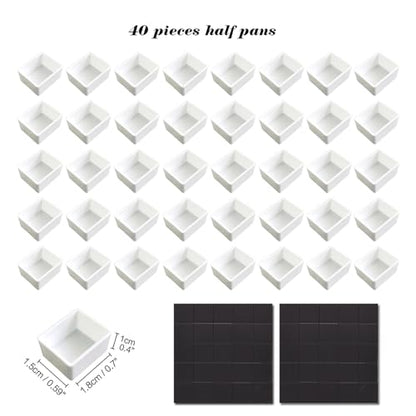 qianshan 40Pcs Empty Half Pans Watercolor Tin Palette with Magnetic Stripe - color: Starry Iris