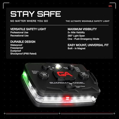 Guardian Angel Elite Safety Light - White Front & Green Rear - color: White/Green, size: 1-Pack