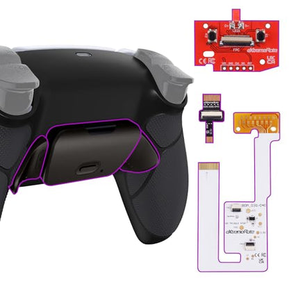 eXtremeRate Black Real Metal Buttons RMB RISE V3 Remap Kit for PS5 Controller BDM-030 040 050, Rubberized Grip Bottom Shell Upgraded Programable Back Buttons Set for PS5 Controller - NO Controller - color: Black