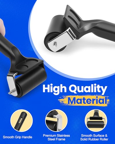 UCEC 4 Pack Brayer Rollers Rubber Ink Roller for Printmaking DIY 2.4"-7.9" - color: 2.4+4+5.9+7.9 Inch-Black