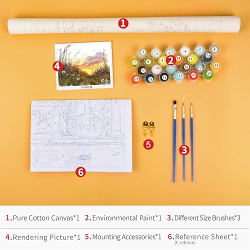 TUMOVO Wildflowers Paint by Numbers for Adults Meadows - color: Meadows