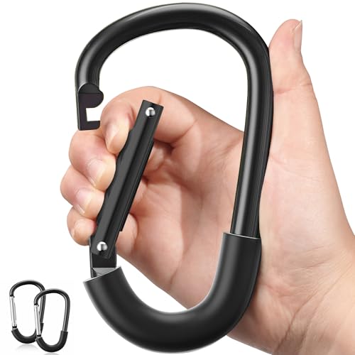 SURDOCA Stroller Hooks, 2Pcs Large Stroller Hooks for Bags, Universal Stroller Clips and Hooks, Mommy Hook for Stroller Heavy Duty, Stroller Accessories for Mom - color: AllBlack, size: 2pc