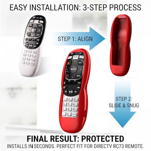 Case for DirecTV RC73 Remote Control, Remote Cover Compatible with DirecTV Controller, Silicone Battery Cover Skin Sleeve Red - color: Non-glow Red