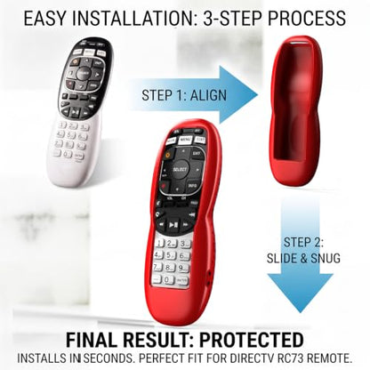 Case for DirecTV RC73 Remote Control, Remote Cover Compatible with DirecTV Controller, Silicone Battery Cover Skin Sleeve Red - color: Non-glow Red