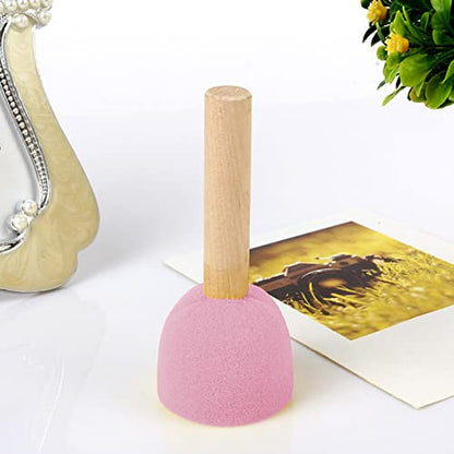 WAFJAMF 40 Pcs Round Sponges Brush Set 4 Sizes DIY Painting Tools Pink - color: Pink