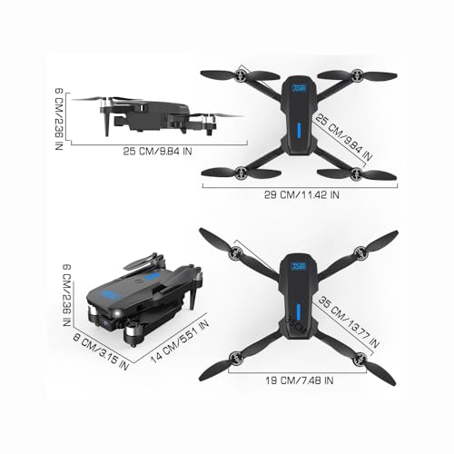 Sonilco E88 MAX Foldable Drone with Dual Cameras, Optical Flow, Headless Mode, One-Key Takeoff/Landing, 20min Flight per Battery, 2 Batteries, 3D Roll, Brushed Motor – Storage Bag Included (Ages 14+)