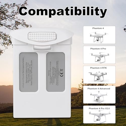 2 Pack Phantom 4 Battery with Multi Charger Hub, 15.2V 5870mAh Intelligent Flight Battery for DJI Phantom 4/4 RTK / 4 Pro / 4 Pro V2.0/4 Advanced