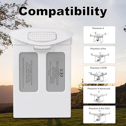 2 Pack Phantom 4 Battery with Multi Charger Hub, 15.2V 5870mAh Intelligent Flight Battery for DJI Phantom 4/4 RTK / 4 Pro / 4 Pro V2.0/4 Advanced