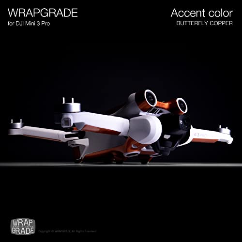 WRAPGRADE Skin Stickers Compatible with DJI Mini 3 Pro | Accent Color (Butterfly Copper) - color: Butterfly Copper