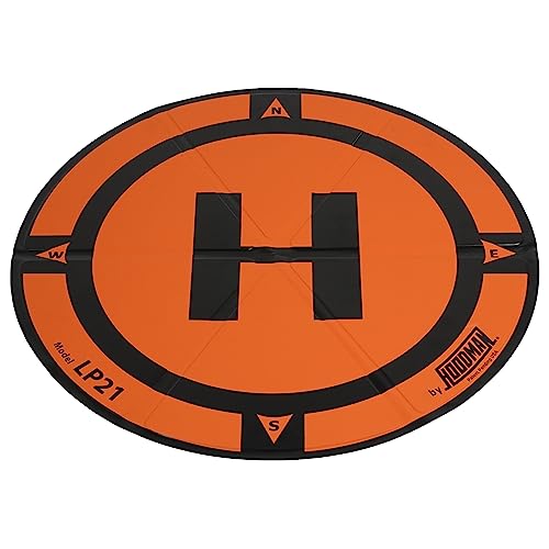 Hoodman Weighted Trifold UAV Drone Landing Pad LP21 fits Mini 4 Pro, mini 3 pro, mavic and spark. Durable, No Stakes Required, collapses to one sixth of deployed size - size: 1.9 Foot Tri-fold Pad