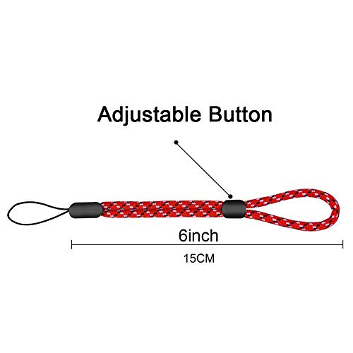 YOUOWO 5Pack Multicolor Wrist Lanyards Button Adjustable Length Lanyard - color: 5 Pack-5 Colors