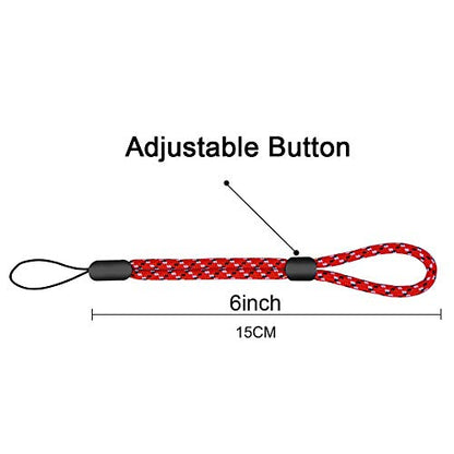 YOUOWO 5Pack Multicolor Wrist Lanyards Button Adjustable Length Lanyard - color: 5 Pack-5 Colors