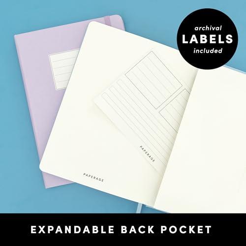 PAPERAGE Lined Journal Notebook, Hardcover Journal for Women & Men, 160 Pages, (5.6 in x 8 in), College Ruled Journaling Notebook for Work, School Supplies & Note Taking, (Lavender) - color: Lavender, style: A. Lined