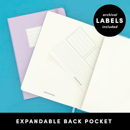 PAPERAGE Lined Journal Notebook, Hardcover Journal for Women & Men, 160 Pages, (5.6 in x 8 in), College Ruled Journaling Notebook for Work, School Supplies & Note Taking, (Lavender) - color: Lavender, style: A. Lined