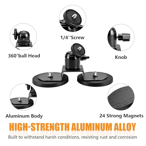 Chelhead Heavy-Duty Magnetic Camera Mount with 2 Base Metal for Gopro - style: 2 Mnagetic Base