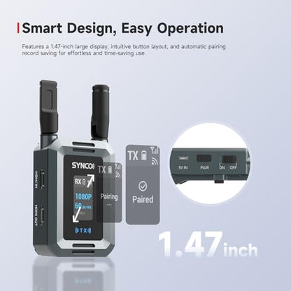 SYNCO XVision One Transmitter & Receiver Wireless Video Transmission System