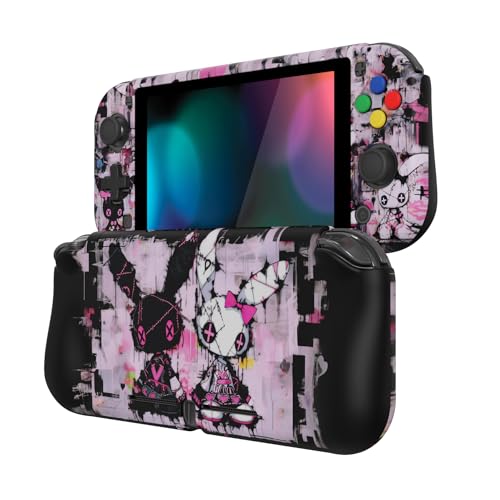 PlayVital ZealProtect Halloween Protective Case for Nintendo Switch Lite, Ergonomic Grip Cover - Durable Comfort Anti-Slip Anti-Scratch w/Screen Protector & Thumb Grip Button Caps, Lovely Punky Bunny - color: Lovely Punky Bunny