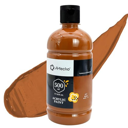 Artecho Brown Acrylic Paint 500ml / 17oz Large Bottle - color: Brown, size: 17 Fl Oz (Pack of 1)
