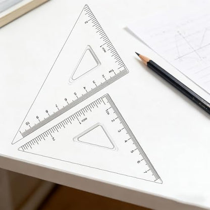 Geometry Set, 6 Pcs Compass and Protractor Math Protractor Compass Drawing Tool with Protactors Rulers Back to School Supplies for Students Teacher