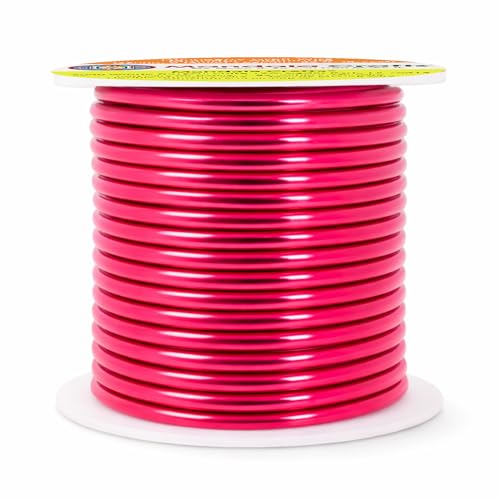 Mandala Crafts 8 Gauge Raspberry Anodized Aluminum Craft Wire, 32 FT - color: Raspberry, size: 8 Gauge