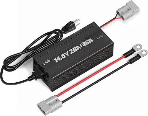 LiTime 12V 20A Lithium Battery Charger for 12.8V LiFePO4 Batteries, AC-DC