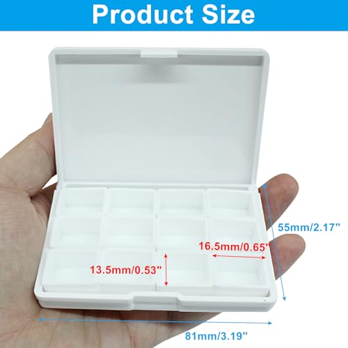 Piutouyar Portable Paint Palette Box for Watercolor, 12 Wells