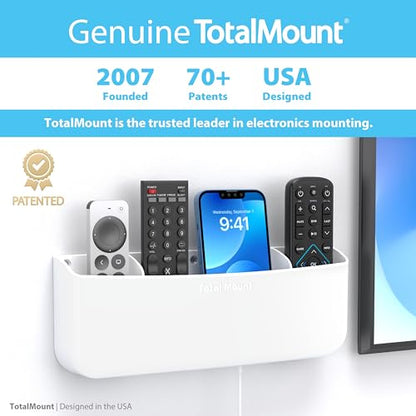 TotalMount Drop-Free Remote Holder – Removable Adhesive Strips – Pro White - color: For 5 or 6 Remotes – Premium White