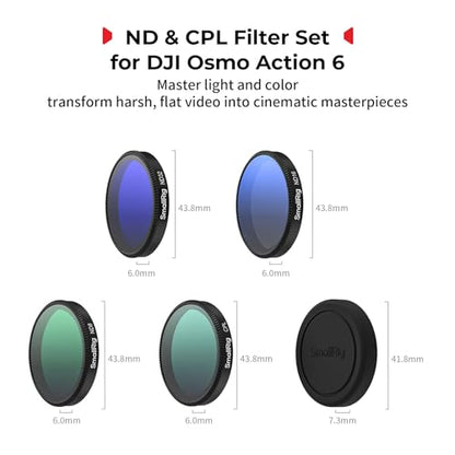 SmallRig ND Filter Kit for DJI Osmo Action 6-5895 - style: 4 filters: CPL+ND8+ND16+ND32+Lens Cover