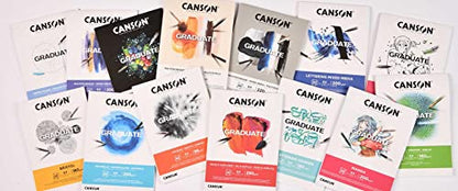 CANSON Graduate Bristol 180gsm A5 Paper, Very Smooth, Pad Glued Short Side, 20 Bright White Sheets, Ideal for Student Artists - size: A5