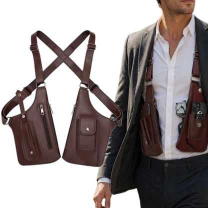 Double Shoulder Armpit Bag Men Adjustable
