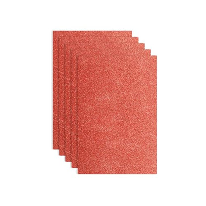 uxcell Foam Sheets 5Pcs 8x12Inch EVA Self-Adhesive Sparkle Red Glitters - color: Red