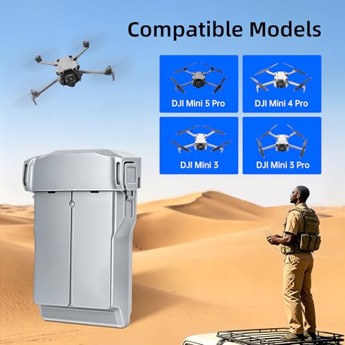 Fantasyo Mini 5 Pro/4 Pro/Mini 3 Intelligent Flight Battery 1 Pack, Supports Max 52 Mins Flight Time, 7.16V 5000mAh Replacement Battery for DJI Mini 5 Pro/Mini 4/3/3 pro Plus Drone