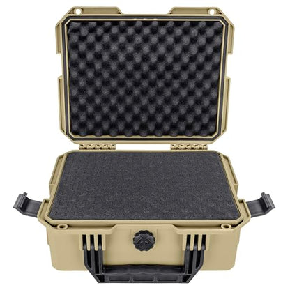 Eylar 13.8" Intact Series Compact Hard Camera Case, Lightweight and Durable Stacker Design with Foam - color: Tan