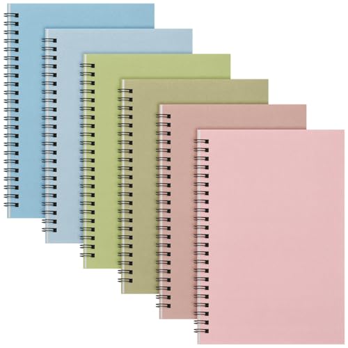 Fuutreo 6 Pack Spiral Notebook 10.5x7.45 Notebook,Earthy Tones,Grassland - color: Earthy Tones