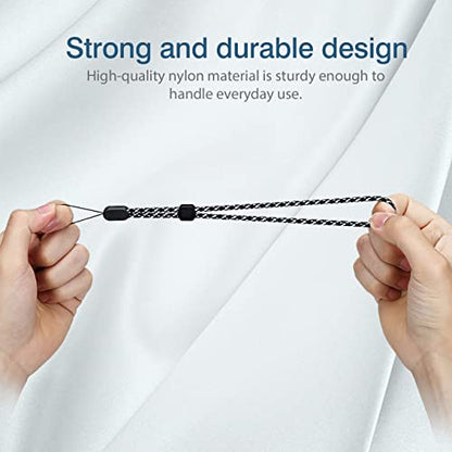 Hand Wrist Strap Lanyard 6 Pack 9.5inch Adjustable Nylon Wristlet Keychain - color: Black&green, size: 9.5 inches