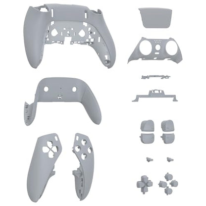 eXtremeRate Full Set Shell with Buttons Touchpad Cover Compatible with ps5 Edge Controller, New Hope Gray Replacement Decorative Trim Shell Front Back Plates Compatible with ps5 Edge Controller - color: New Hope Gray