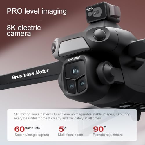 V918 GPS Drone with 8K Camera for Adults, RC Drones with 5 inch HD Screen - color: Gloss Black