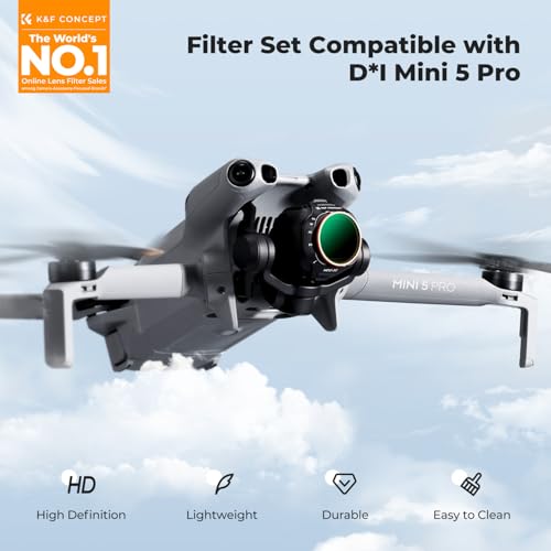 K&F CONCEPT 4Pack Variable ND CPL UV Filter Set for DJI Mini 5 Pro - style: ND2-32 & ND32-512 & CPL &UV