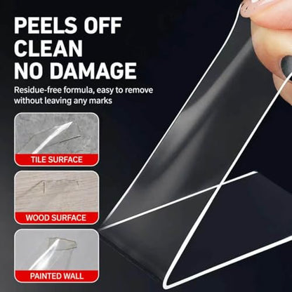 Nano Double-Sided Mounting Tape, Multipurpose Removable AdhesiveTape for Carpet Mats,Paste Items,Photos Frames,Craft Wall Mounting，1 inch, 10FT