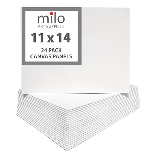 milo Canvas Flat Panel Boards for Painting, 11x14 inch, 24 Pack, White - size: 11"x14" Pack of 24