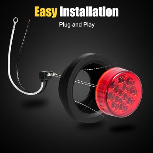 2.5 Inch Red and Amber Round 13 LED Marker Lights 2.5in Clearance Lights